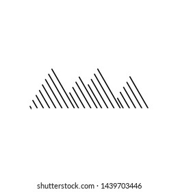 Mountains shaded sign. Thin lines sign