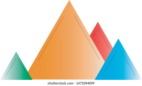 Mountains shape logotype several colours