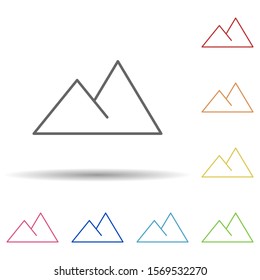 Mountains sign in multi color style icon. Simple thin line, outline vector of image icons for ui and ux, website or mobile application