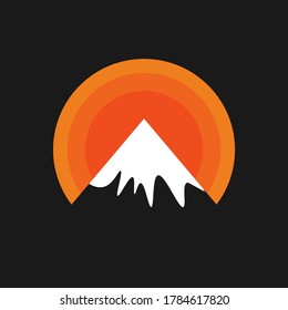 Mountains sign. vector Simple modern icon design illustration.