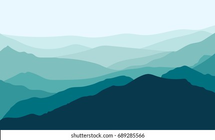 Mountains silhouette background. vector illustration