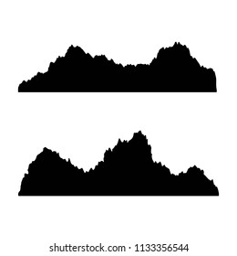 mountains silhouette black. vector isolated.