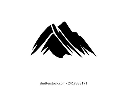mountains silhouette design. adventure logo, sign and symbol. Rocky peaks.