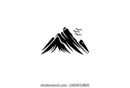 mountains silhouette design. adventure logo, sign and symbol. Rocky peaks.