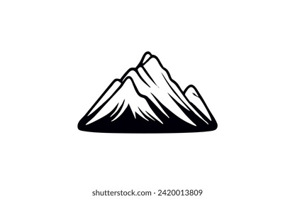 mountains silhouette design. adventure logo, sign and symbol. Rocky peaks.