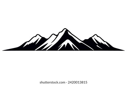 mountains silhouette design. adventure logo, sign and symbol. Rocky peaks.