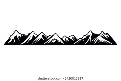 mountains silhouette design. adventure logo, sign and symbol. Rocky peaks.