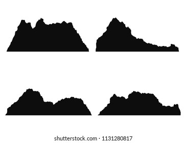 mountains silhouette drawing isolated vector