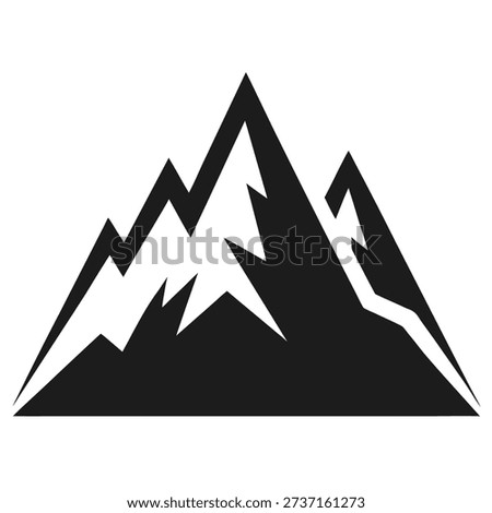 Mountains silhouette icon vector on white background 