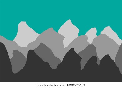 Mountains silhouette. Vector illustration. Editable layered illustration. 