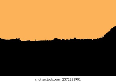 Bergsilhouettenblick am Abend