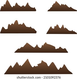 Mountains Silhouette.brown gradient Mountains in Vector Illustration.