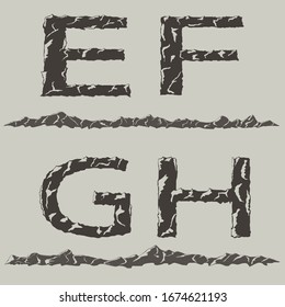 mountains silhouettes font, vector illustrator