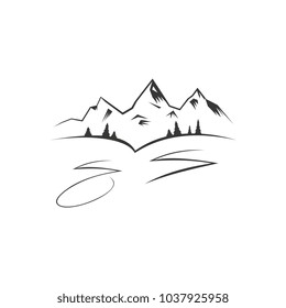 Mountains silhouettes icon