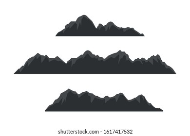 Mountains Silhouette Isolated Row Mountains Vector Stock Vector ...