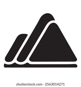 Mountains silhouettes on the white background. Vector set of outdoor design elements.
