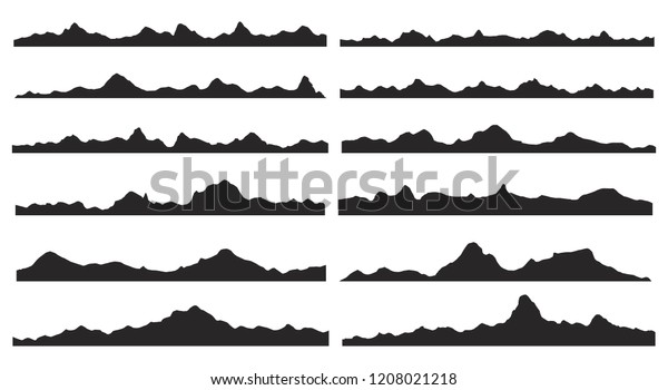 Mountains Silhouettes On White Background Wide Stock Vector (royalty 