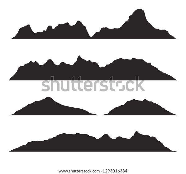 Mountains Silhouettes On White Background Vector Stock Vector (Royalty ...