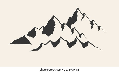 Mountains silhouettes. Mountains vector, Mountains vector of outdoor design elements, Mountain scenery, trees, pine vector, Mountain scenery.