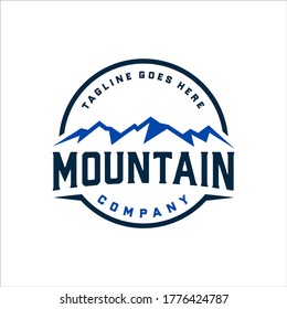 Mountains with a simple circle badge design