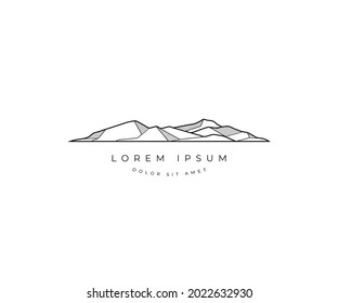 Mountains simple minimal line art outline logo icon sign symbol design. Vector illustration