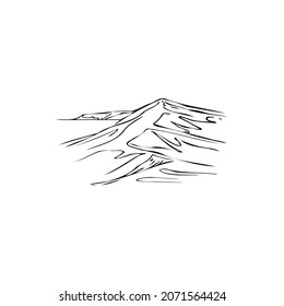 Die Skizze der Berge, Vektorgrafik auf transparentem Hintergrund