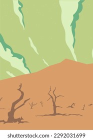 mountains and sky vector background and global warming effect
