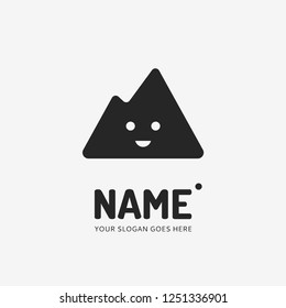 The mountains smile. Vector logo design. Business concept icon.