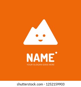 The mountains smile. Vector logo design. Business concept icon.