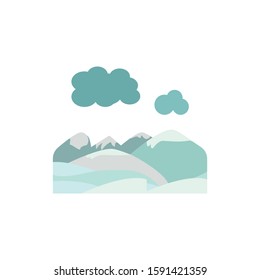 Mountains snow color icon. Elements of winter wonderland multi colored icons. Premium quality graphic design icon on white background