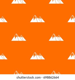 Mountains with snow pattern repeat seamless in orange color for any design. Vector geometric illustration