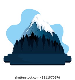 mountains with snow scene