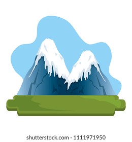 mountains with snow scene