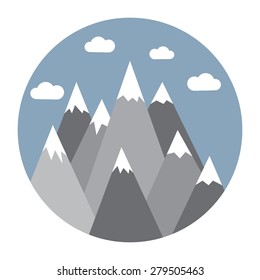 mountains in snow vector