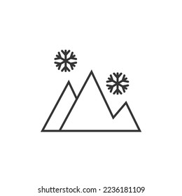 mountains snow vector icon nature landscape winter icon