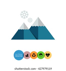 Mountains and snowflakes 