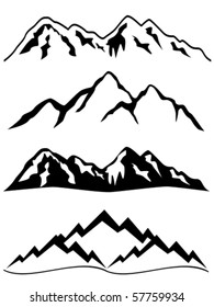 Mountains with snowy peaks