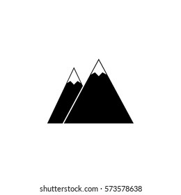 Mountains solid icon, travel & tourism, snow, a filled pattern on a white background, eps 10.