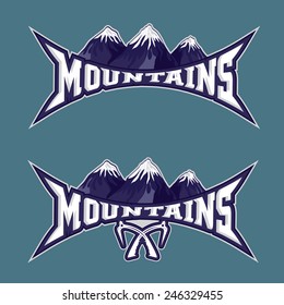 mountains sport team emblem vector design template