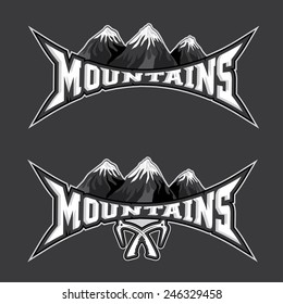 mountains sport team emblem vector design template