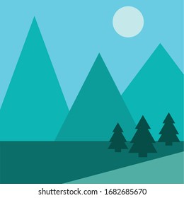 Montañas, abetos, río y sol. El paisaje abstracto del minimalismo