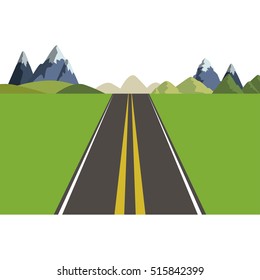 Mountains and street landscape design