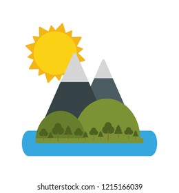 Mountains and sun