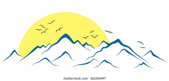 Mountains sun dawn. 