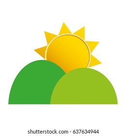 mountains and sun icon 