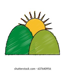 mountains and sun icon