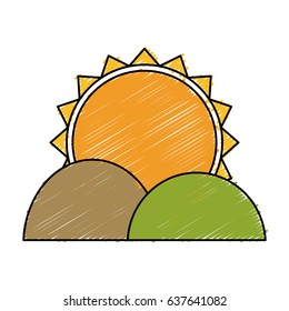 mountains and sun icon