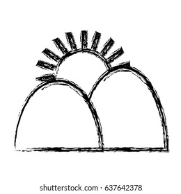 mountains and sun icon