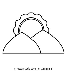 mountains and sun icon
