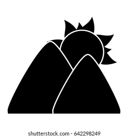 mountains and sun icon